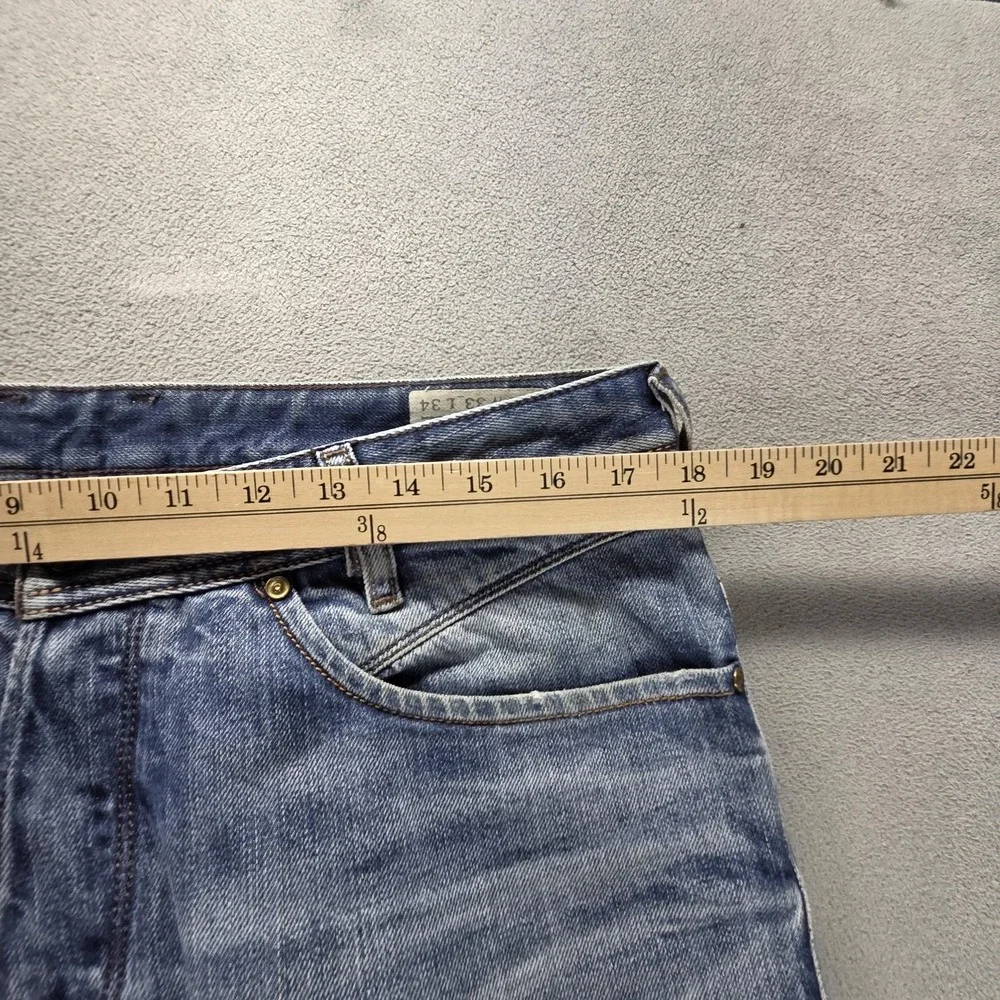 Diesel Jeans Mens 33x34 Blue Iakop Regular Slim Tapered Button Fly 0805Q